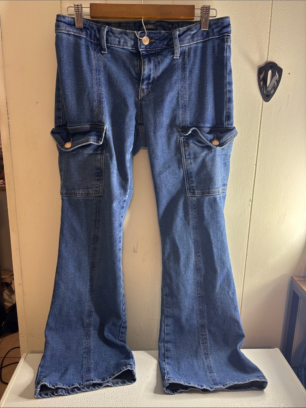 527 - wild fable Dark Blue Cargo Flare Jeans